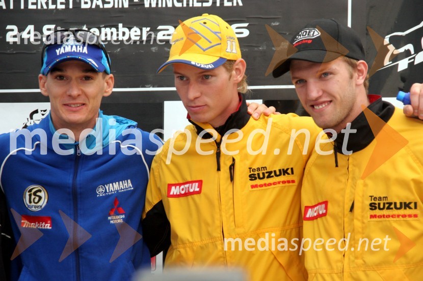 Ekipa Belgije: Stefan Everts, Steve Ramon in Kevin StrijbosMOTOKROS, Pokal narodov 2006, Winchester, Velika Britanija - tiskovna konferenca in predstavitev tekmovalcev