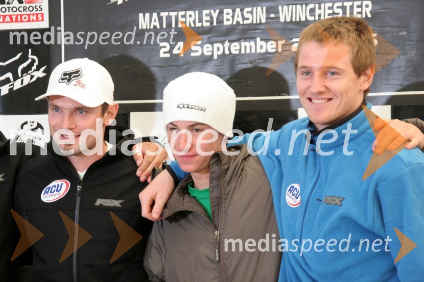 Ekipa Velike Britanije: Carl Nunn, Tommy Searle in Billy McKenzieMOTOKROS, Pokal narodov 2006, Winchester, Velika Britanija - tiskovna konferenca in predstavitev tekmovalcev
