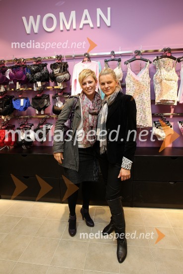 Valentina Vidovič, oblikovalka oblačil in Nina Uršič, PR Agencija KireOtvoritev trgovine B-Underwear, Mercator Center Šiška