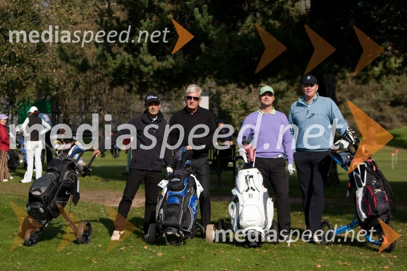 Franc Preskar, Boštjan Novak, Rihard Sakelšek in Gorazd ZanoškarGolf turnir z Bojanom Križajem in partnerji