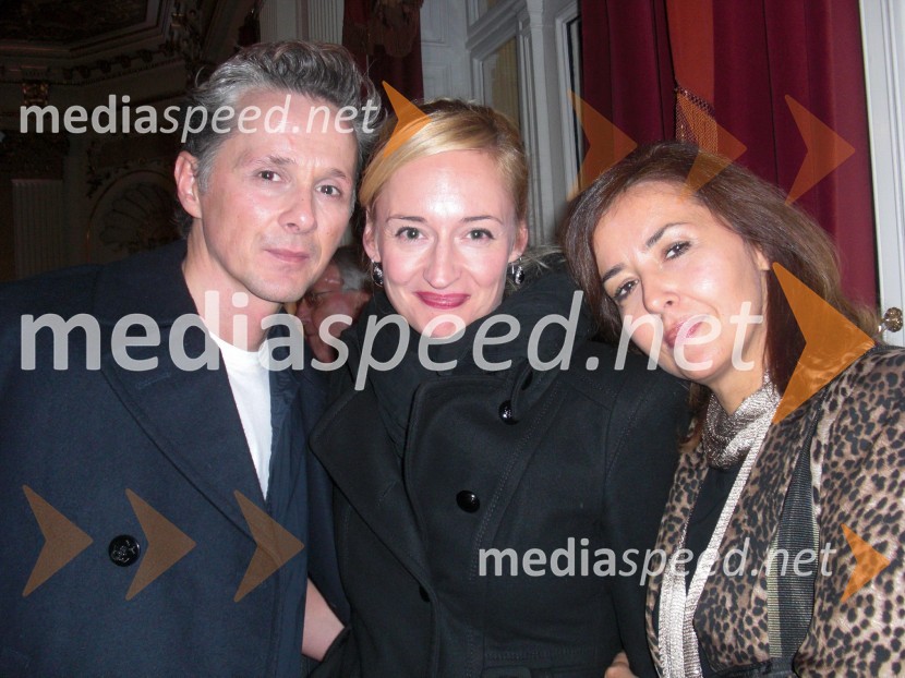 Livio Badurina, igralec, Valentina Turcu, baletna solistka in koreografka in Ksenija Mišič, igralkaVojna in mir, premiera Tomaža Pandurja v HNK Zagreb