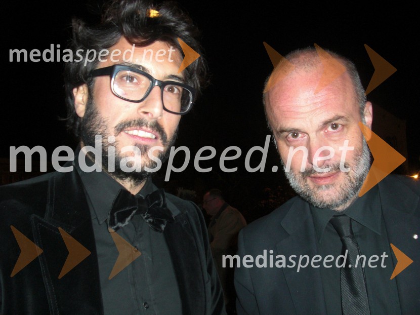 Sven Jonke, scenograf skupina Numen in Janez Lombergar, direktor TV SlovenijaVojna in mir, premiera Tomaža Pandurja v HNK Zagreb