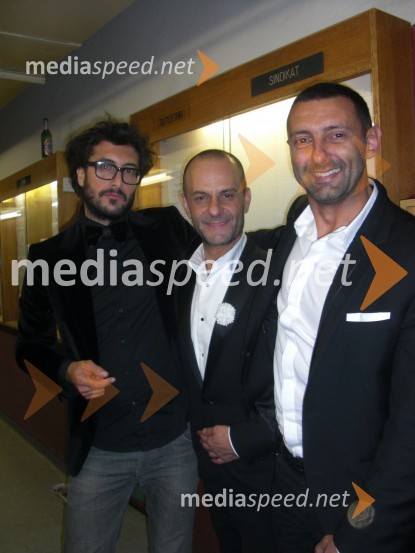 Sven Jonke, scenograf, skupina Numen, Tomaž Pandur, režiser in Boštjan Vuga, arhitektVojna in mir, premiera Tomaža Pandurja v HNK Zagreb