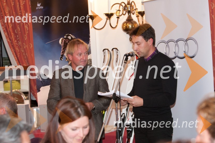 Bojan Križaj in Boštjan Luznar, vodja golf igrišča BledGolf turnir z Bojanom Križajem in partnerji