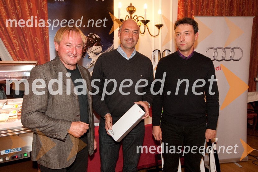 Bojan Križaj, ...  in Boštjan Luznar, vodja golf igrišča BledGolf turnir z Bojanom Križajem in partnerji