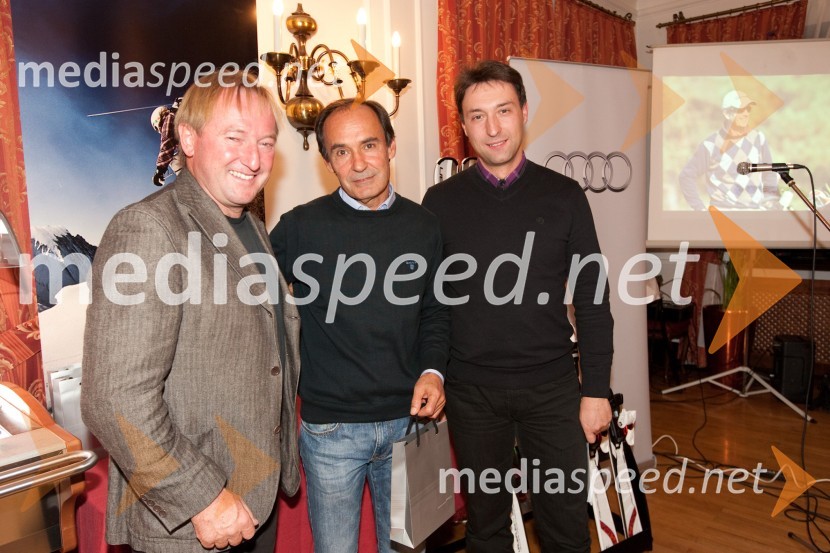 Bojan Križaj, 	Franc Preskar in Boštjan Luznar, vodja golf igrišča BledGolf turnir z Bojanom Križajem in partnerji