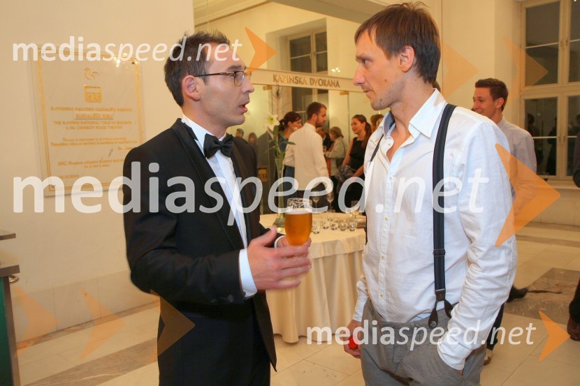 Tadej Toš, povezovalec prireditve in Marko Mandič, igralecBorštnikov prstan prejela Milada Kalezić