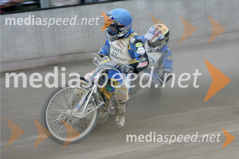 Manuel Novotny, Avstrija in Nikola Martinec, SK Prelog HrvaškaSPEEDWAY, 3. dirka DP posameznikov Slovenije, Avstrije in Hrvaške