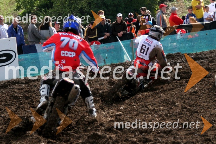 Vitaly Tonkov (Rusija) in Jaka Može (Slovenija)MOTOKROS, Pokal narodov 2006, Winchester, Velika Britanija - kvalifikacije in dirka