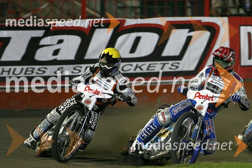 Lee Richardson (VBR) in Matej Žagar (Slovenija)SPEEDWAY GRAND PRIX, VN Poljske 2006, dirka