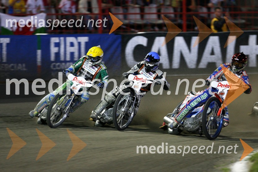 Antonio Lindbaeck (Švedska), Lee Richardson (VBR) in Niels Kristian Iversen (Danska)SPEEDWAY GRAND PRIX, VN Poljske 2006, dirka