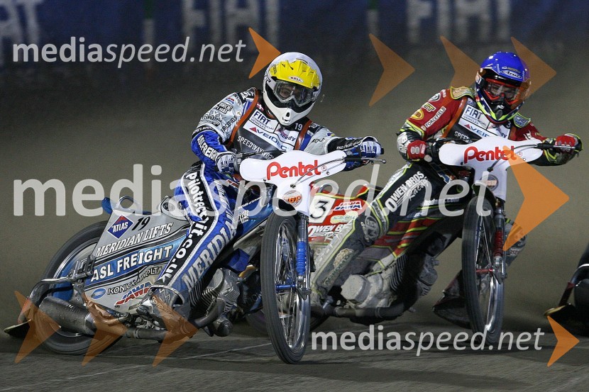 Hans Andersen (Danska)in Leigh Adams (Avstralija)SPEEDWAY GRAND PRIX, VN Poljske 2006, dirka