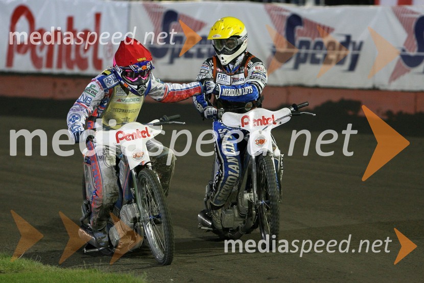 Hans Andersen (Danska) in Jason Crump (Avstralija)SPEEDWAY GRAND PRIX, VN Poljske 2006, dirka