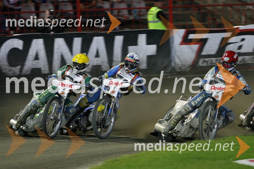 Antonio Lindbaeck (Švedska), Andreas Jonsson (Švedska) in Tomasz Gollob (Poljska)
SPEEDWAY GRAND PRIX, VN Poljske 2006, dirka