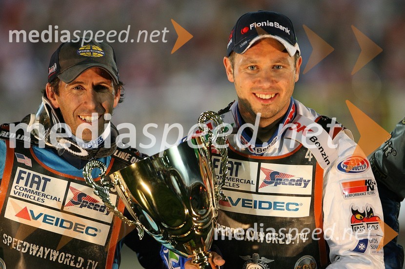 Greg Hancock (ZDA) in Nicki Pedersen (Danska)SPEEDWAY GRAND PRIX, VN Poljske 2006, dirka