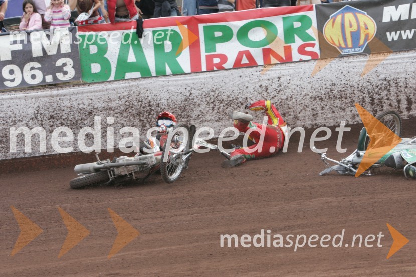 Matej Ferjan (Madžarska - Slovenija) in Robert Kosciecha, PoljskaSPEEDWAY Finale evropskega prvenstva med posamezniki Miškolc, Madžarska