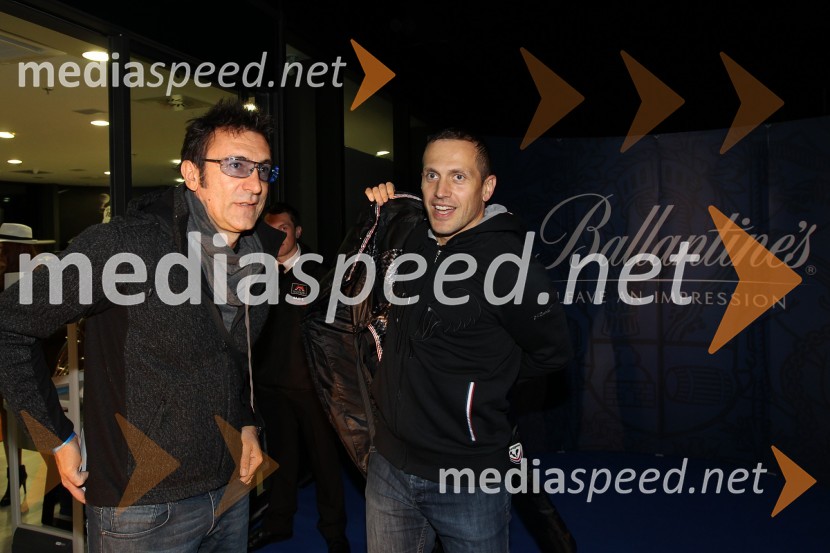 	Branko Djurić-Đuro, igralec, režiser in glasbenik ter Jure Košir, nekdanji smučarForma F+ tretji rojstni dan in Balantines party
