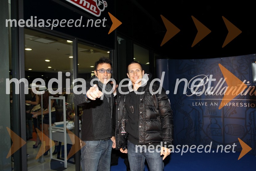 Branko Djurić-Đuro, igralec, režiser in glasbenik ter Jure Košir, nekdanji smučarForma F+ tretji rojstni dan in Balantines party