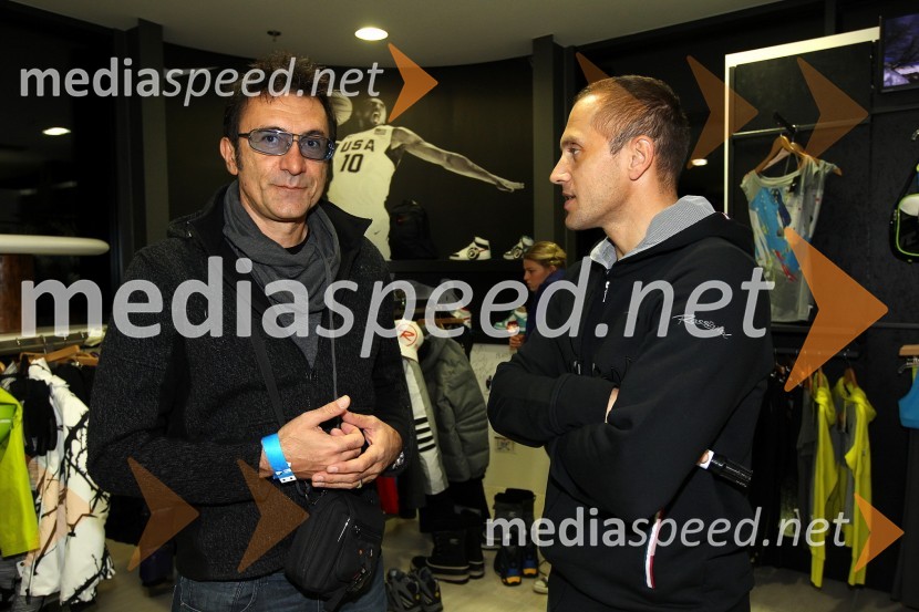 Branko Djurić-Đuro, igralec, režiser in glasbenik ter Jure Košir, nekdanji smučarForma F+ tretji rojstni dan in Balantines party