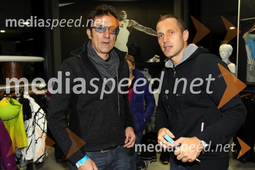 Branko Djurić-Đuro, igralec, režiser in glasbenik ter Jure Košir, nekdanji smučarForma F+ tretji rojstni dan in Balantines party