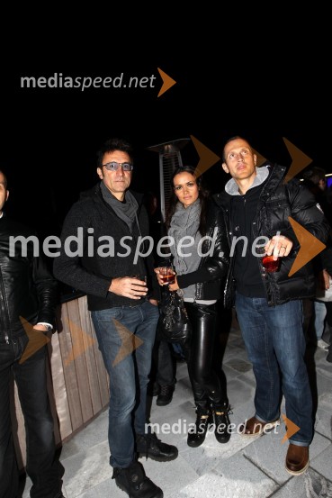 Branko Djurić-Đuro, igralec, režiser in glasbenik, Alenka Košir in njen mož Jure Košir, nekdanji smučarForma F+ tretji rojstni dan in Balantines party