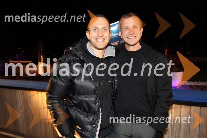 Jure Košir, nekdanji smučar in Robert Potokar, arhitektForma F+ tretji rojstni dan in Balantines party