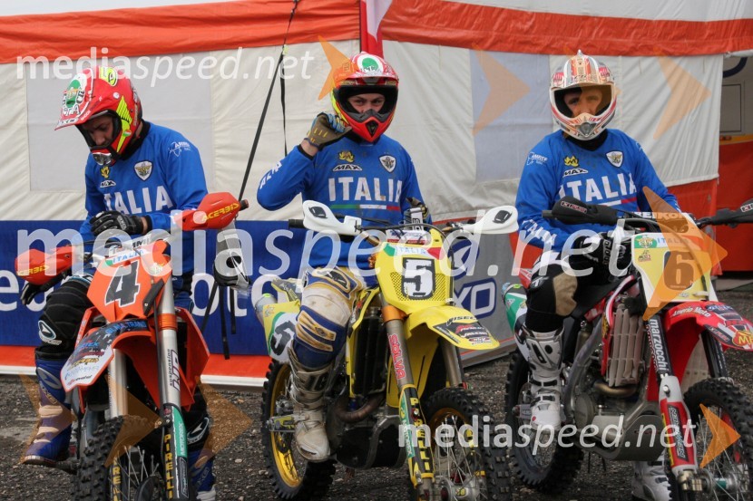 Ekipa Italije: Manuel Monni, Alex Salvini in Enrico OddeninoMOTOKROS, evropski pokal narodov 2006, Zarnesti, Romunija