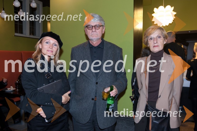 Marjana Ravnjak, novinarka, Ivo Svetina, pisatelj in Mojca Kreft, dramaturginjaStolp, premiera predstave v Slovenskem mladinskem gledališču