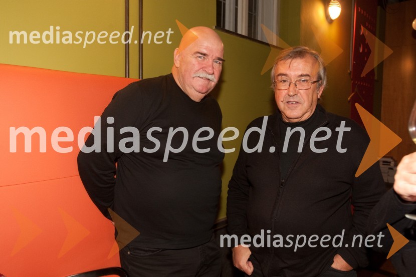 Peter Gombač, oče glasbenika Boštjana Gombača in Vojko PleveljStolp, premiera predstave v Slovenskem mladinskem gledališču