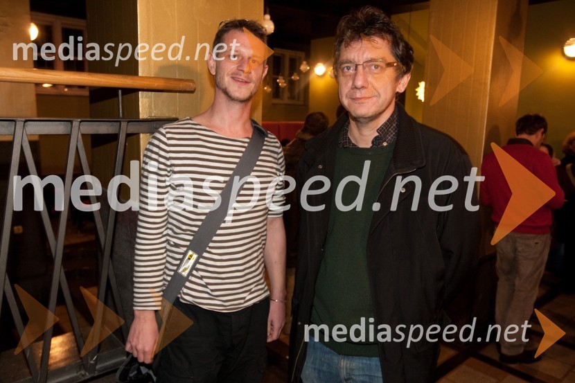 Tibor Mihelič Syed, pomočnik direktorice v Slovenskem mladinskem gledališču in Mitja Vrhovnik Smrekar, glasbaStolp, premiera predstave v Slovenskem mladinskem gledališču