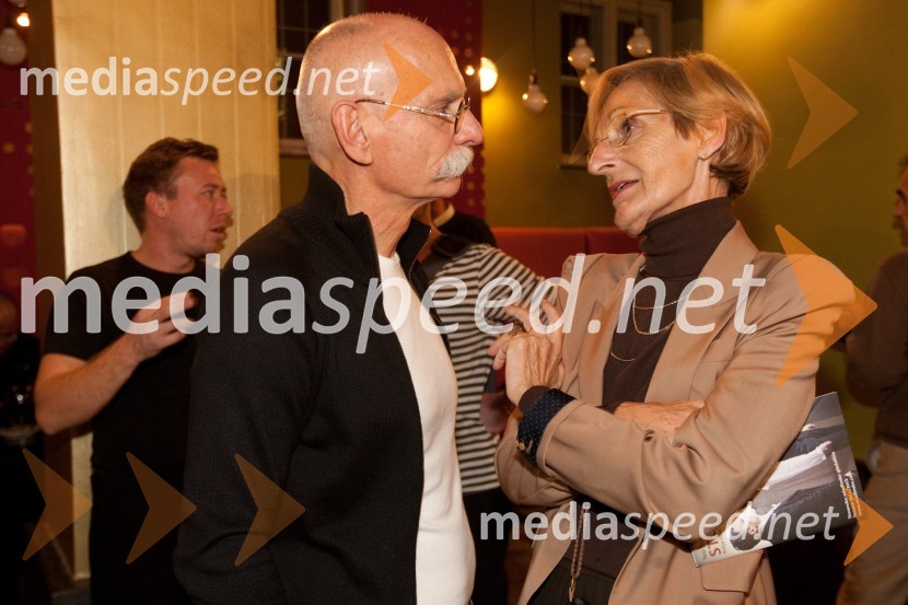 Sandi Pavlin, igralec in Mojca Kreft, dramaturginjaStolp, premiera predstave v Slovenskem mladinskem gledališču