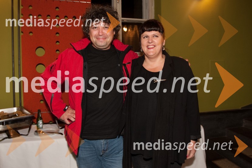 Brane Vižintin, igralec in Uršula Cetinski, direktorica Slovenskega mladinskega gledališčaStolp, premiera predstave v Slovenskem mladinskem gledališču