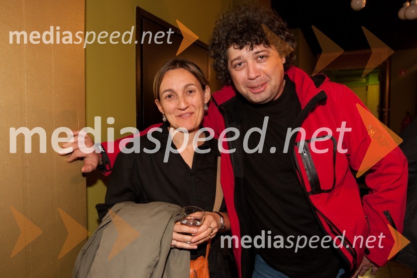 Nataša Antunićević Vižintin, organizacija stikov z javnostmi v Lutkovnem gledališču Ljubljana in soprog Brane Vižintin, igralecStolp, premiera predstave v Slovenskem mladinskem gledališču