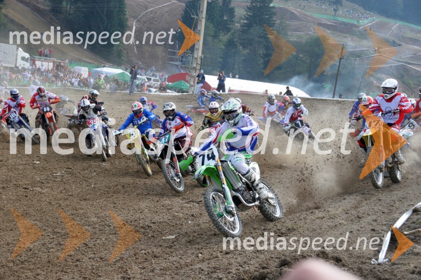 Štart 1. vožnje - MX1 in MX3MOTOKROS, evropski pokal narodov 2006, Zarnesti, Romunija