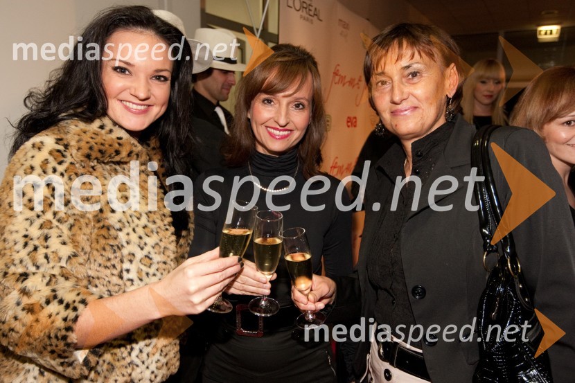 mag. Alenka Gotar, operna pevka, Janja Pušelj, mama Nike Kljun in Mija LikozarFemme Fatale 2011 je ... Nataša Dobelšek