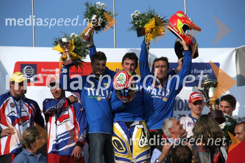 Drugouvrščena Češka, evropski prvaki Italijani in tretjeuvrščeni FrancoziMOTOKROS, evropski pokal narodov 2006, Zarnesti, Romunija