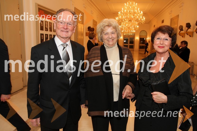 Rudi Vračko, nekdanji častni konzul republike Avstrije v Sloveniji, njegova soproga in dr. Dušenka Mičetić Turk, dr. med.Don Kihot, premiera baleta v SNG Maribor