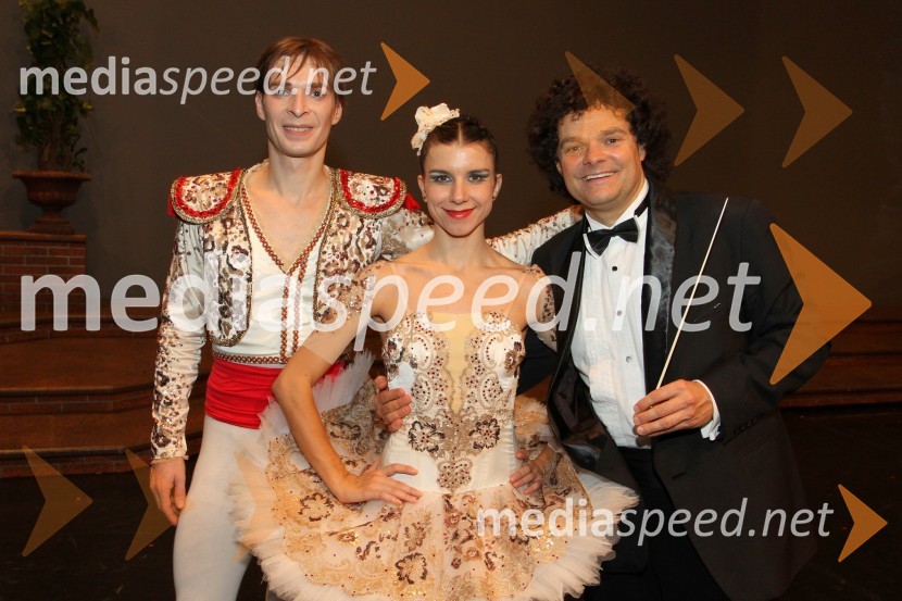 Anton Bogov in Tetiana Svitlična, baletna plesalca ter Aleksej Baklanov, dirigentDon Kihot, premiera baleta v SNG Maribor