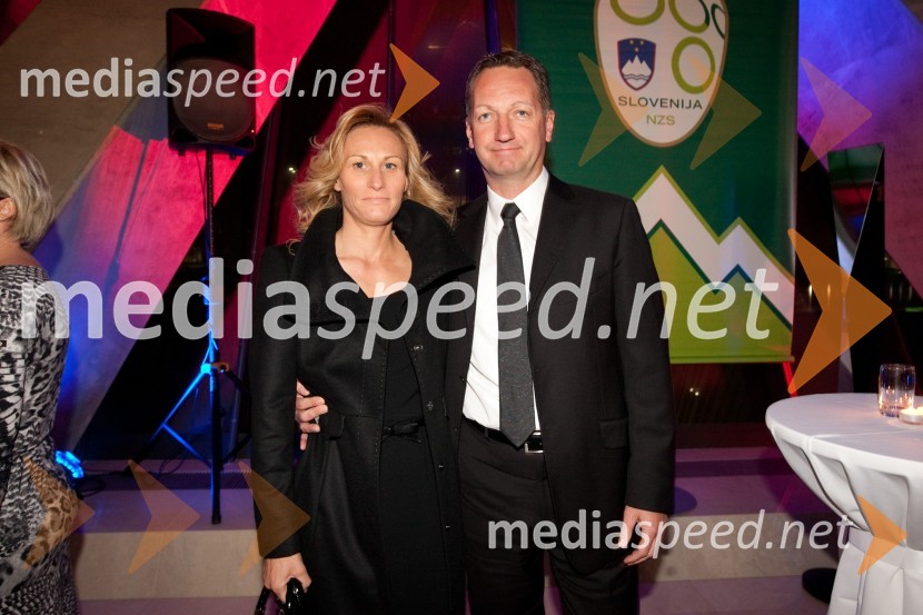 Boris Popovič, župan Kopra in soproga EvaAMCHAM, nogometno-poslovno srečanje pred tekmo Slovenija: ZDA