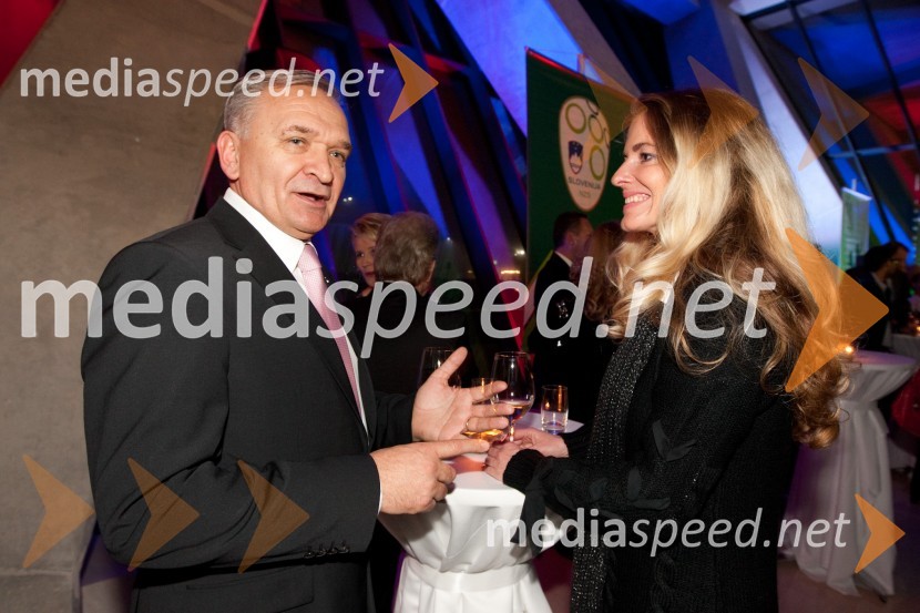 Nedeljko Dabič in Inja GregoričAMCHAM, nogometno-poslovno srečanje pred tekmo Slovenija: ZDA