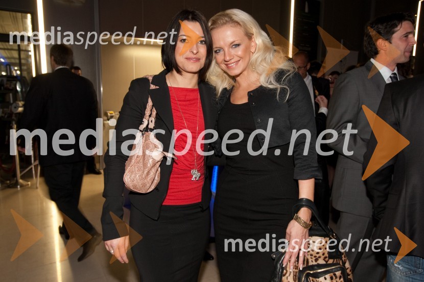 dr. Eva Klemenčič in Katja Fašink, Studio CatAMCHAM, nogometno-poslovno srečanje pred tekmo Slovenija: ZDA