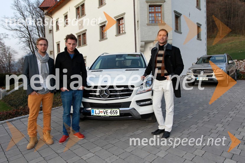 Aljoša Krošlin Grlj, izvršni direktor agencije Asanti MAA in agencije Bronz Models, Martin Rojnik, direktor projektov Asanti MAA in Joe Rain, lastnik modne agencije BronzMercedes-Benz razreda B in M za lifestyle medije, slovenska predstavitev