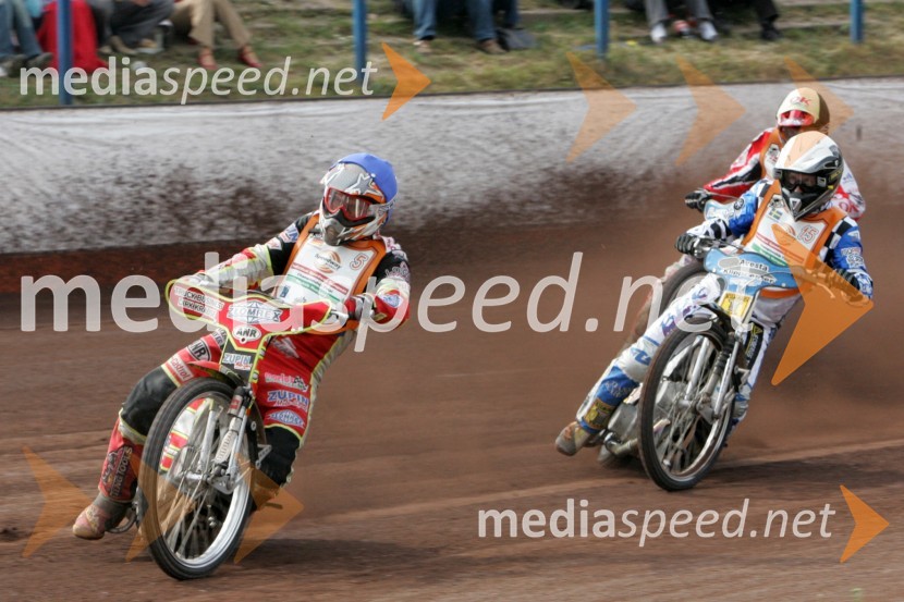 Christian Hefenbrock (Nemčija) in Fredrik Lindgren (Švedska)SPEEDWAY Finale evropskega prvenstva med posamezniki Miškolc, Madžarska