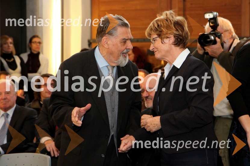 Prof. Ciril Zlobec, akademik in prof. dr. Lucija Čok, bivša rektorica Univerze na PrimorskemInavguracija novega rektorja Univerze na Primorskem