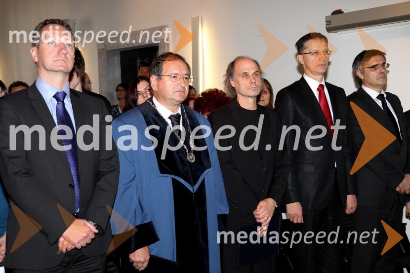 Boris Popovič, župan Kopra,  prof. dr. Rado Bohinc,  bivši rektor Univerze na Primorskem, prof. dr. Dragan Marušič, rektor Univerze na Primorskem, dr. Igor Lukšič, minister za šolstvo in šport ter znanost in tehnologijo, dr. Dorijan Marušič, minister za zdravstvo 
Inavguracija novega rektorja Univerze na Primorskem