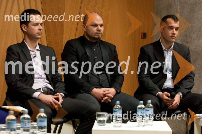 mag. Mitja Jereb, vodja službe za marketing TSmedia d.o.o., Primož Žižek, E-laborat, Gašper Čehovin, direktor in lastnik podjetja Parsek d.o.o.6. slovenski forum inovacij, 2. dan