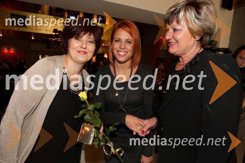 Judita Železnik, tržno komuniciranje Kozmetike Afrodita, Maja Plešnar, novinarka in Danica Zorin Mijošek,direktorica in ustanoviteljica podjetja Kozmetika AfroditaPredstavitev kozmetične linije Kozmetike Afrodita Gold 24 Ka