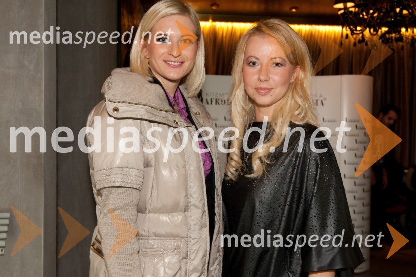 Marika Savšek, Miss Universe 2010 in Mišela Firšt Vučenović, Kozmetika AfroditaPredstavitev kozmetične linije Kozmetike Afrodita Gold 24 Ka