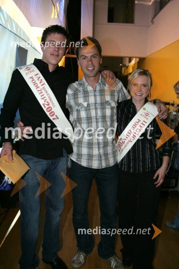 Vilko Peserl iz Lenarta in Irena Gerbic iz Kamnika, zmagovalca in Darko Pukl, organizator izbora (na sredini)Praznik slovenskega podeželja