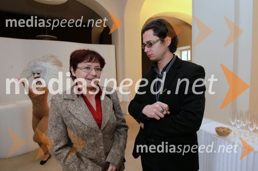 Dr. Polona Pivec, odgovorna urednica TV Maribor in Aljaž Mejal, odnosi z javnostjo EPKMaribor 2012, EPK - sprejem za gospodarstvenike